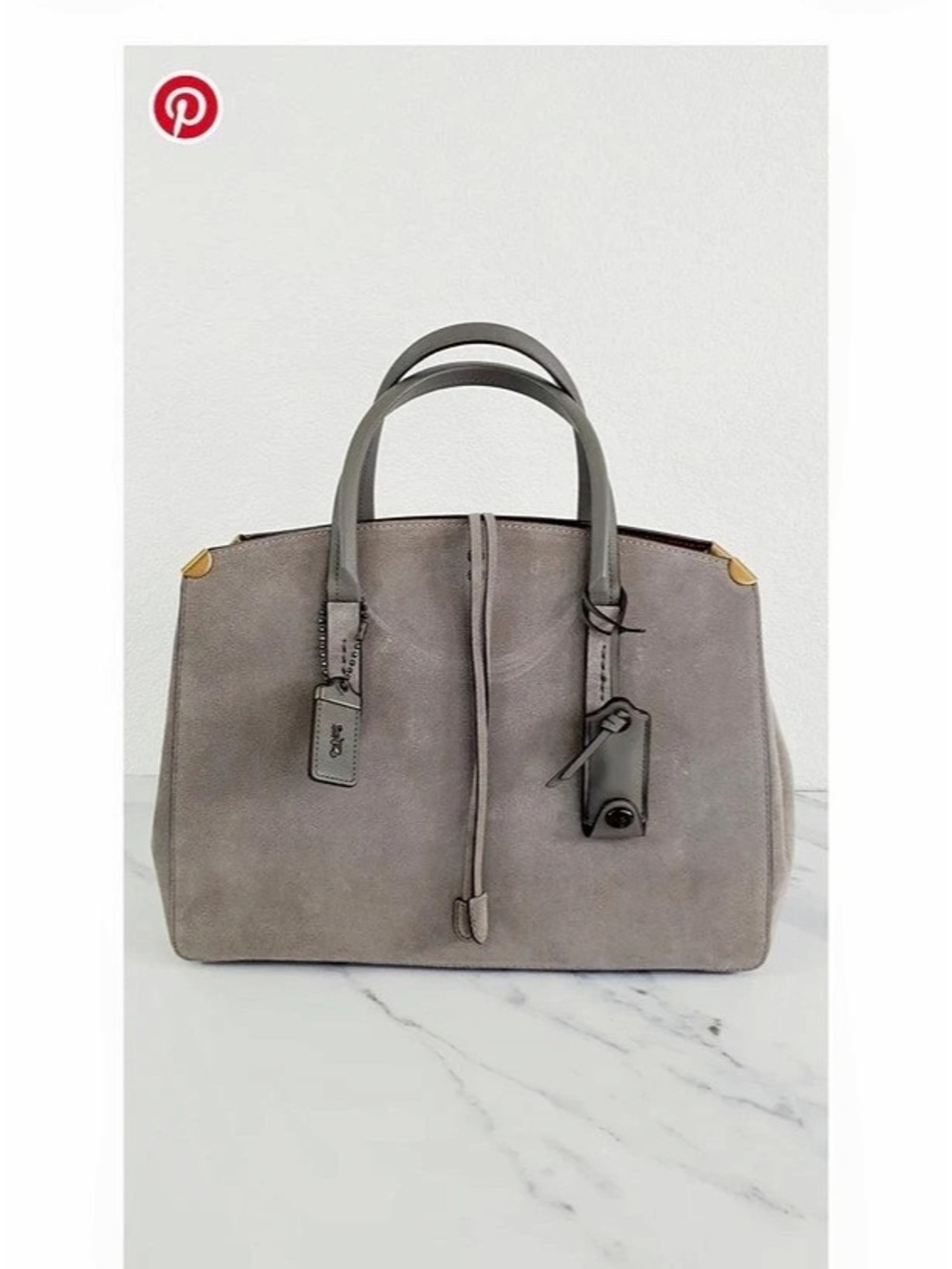 Coach 1941 Cooper Carryall Bag in Heather Grey Suede & Leather
Lining - Crossbod